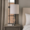 Table Lamp | Curved Abstract Metal Base | Silver