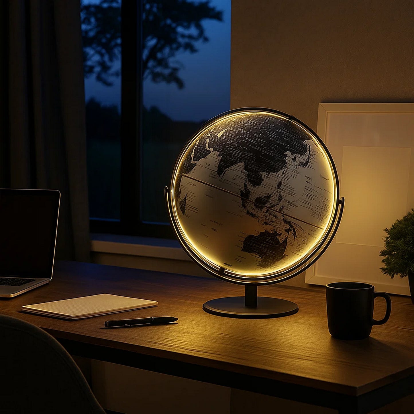 Accent Decor | LED Globe | Black & Gray
