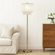 Floor Lamp | Hanging Crystal Accents | White & Gold