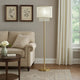Floor Lamp | Hanging Crystal Accents | White & Gold