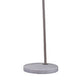 Floor Lamp | Curved Metal Frame | Drum Shade | Silver