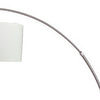 Floor Lamp | Curved Metal Frame | Drum Shade | Silver