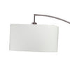 Floor Lamp | Curved Metal Frame | Drum Shade | Silver