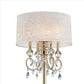 Floor Lamp with Crystal Accent and Baroque Printed Shade Gold By Casagear Home BM240436