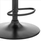 20 Inch Metal and Leatherette Swivel Bar Stool, Black and White By Casagear Home