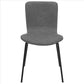 Metal and Leatherette Dining Chair, Set of 2, Gray and Black By Casagear Home