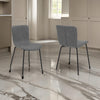 Dining Chair | Metal & Faux Leather | Set of 2 | Gray & Black