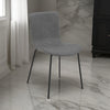 Metal and Leatherette Dining Chair, Set of 2, Gray and Black By Casagear Home