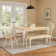6 Piece Dining Set with Table and Chairs | Farmhouse Wood | White & Brown