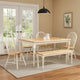 6 Piece Dining Set with Table and Chairs | Farmhouse Wood | White & Brown