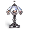 Table Lamp | Glass Umbrella Shade | Running Horses Print | Silver