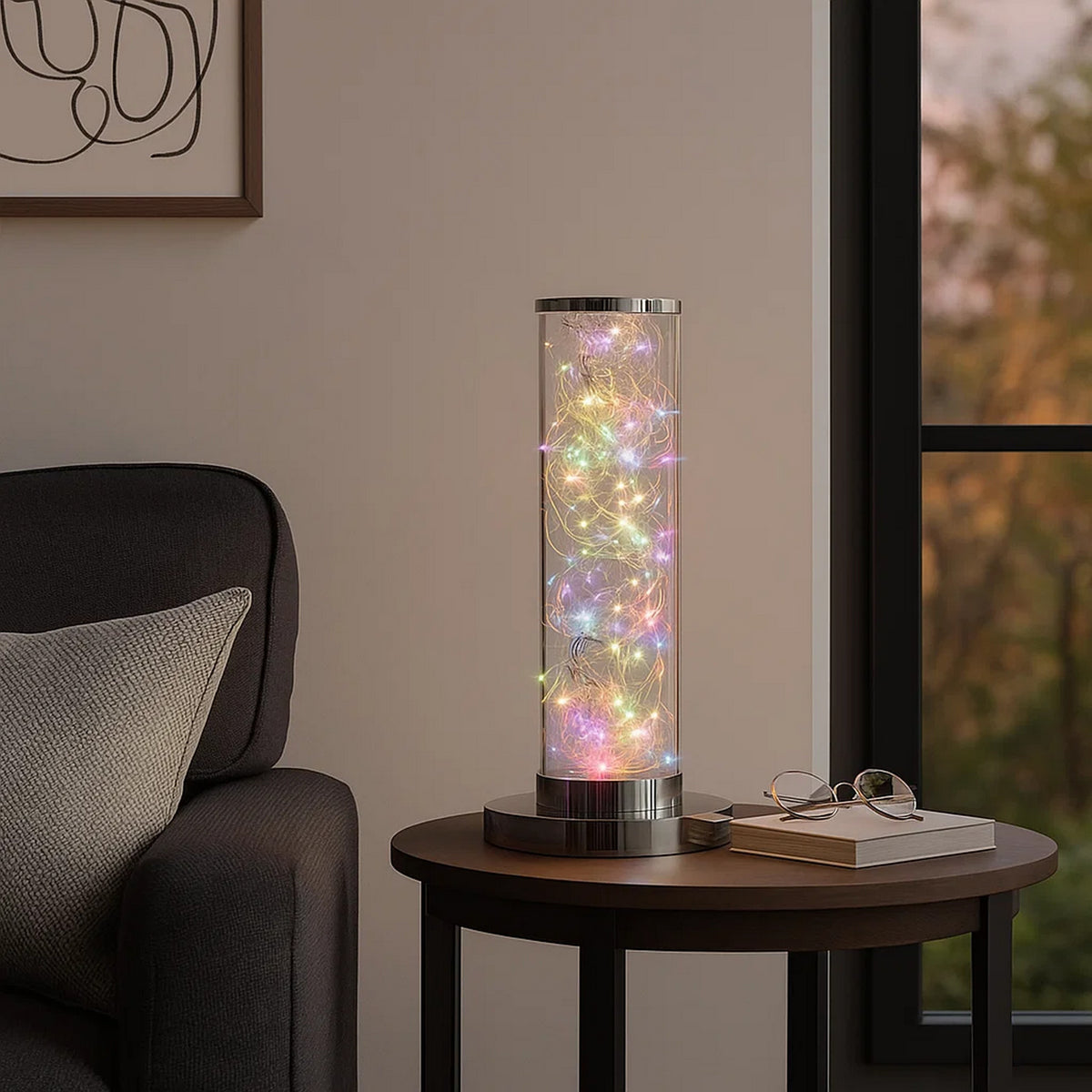 Table Lamp | Column Design | Multicolored LED | Clear