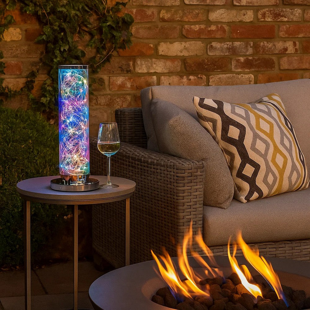 Table Lamp | Column Design | Multicolored LED | Clear