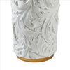 Decor Vase with Baroque Scroll Design, White By Casagear Home