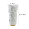 Decor Vase with Baroque Scroll Design, White By Casagear Home