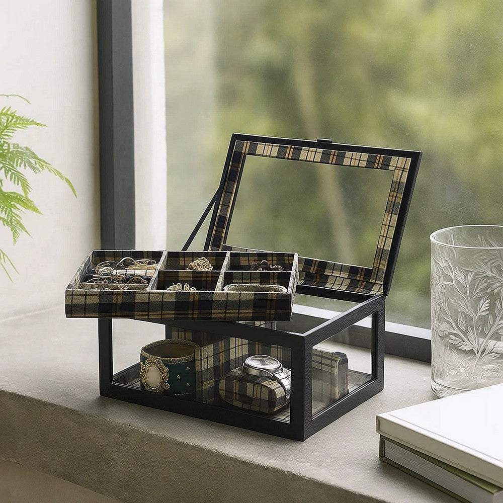 Jewelry Case | Multiple Slots | Watch Cushions | Black