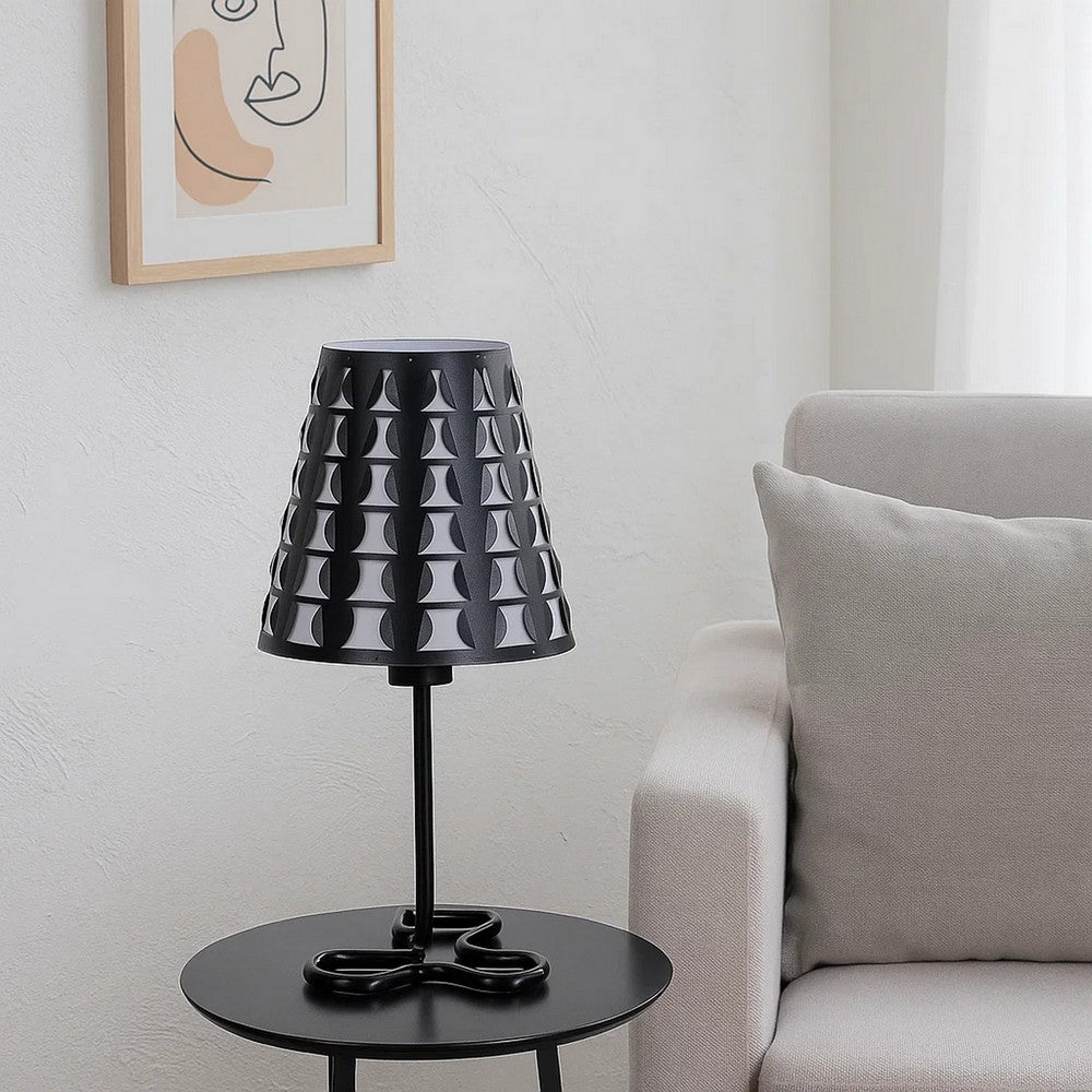 Table Lamp | Plastic Shade | Open Clover Base | Black
