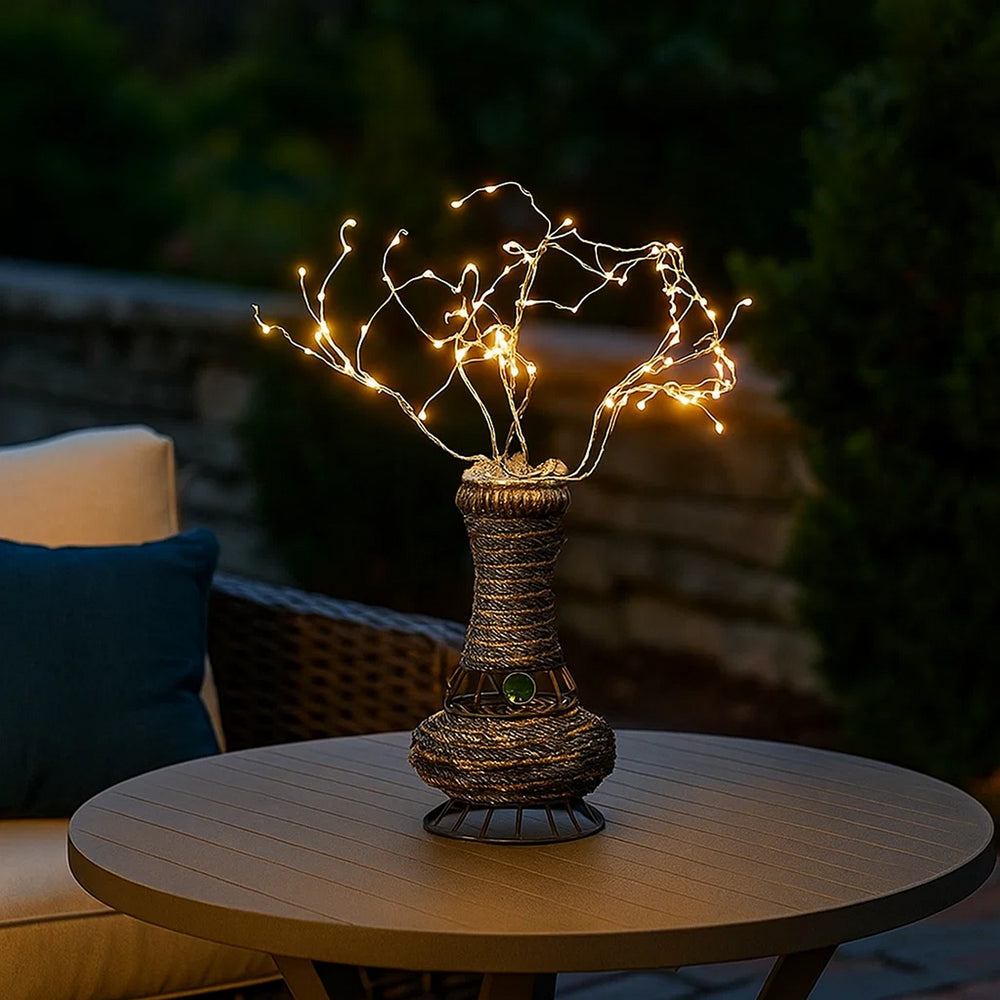 Table Lamp | Tree Design | Aluminum Wire | LED Lights | White