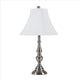Table Lamp | Turned Pedestal Metal Body | Empire Shade | Silver