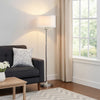 Floor Lamp | Twisted Crystal Accent | Dual Fabric Shade | Clear
