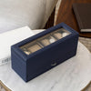 Watch Case | Drawer Display | 4 Slots | Blue