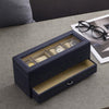 Watch Case | Drawer Display | 4 Slots | Blue