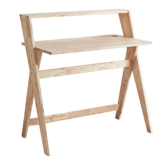 Study Desk | Wood | Criss Cross Legs | Light Brown
