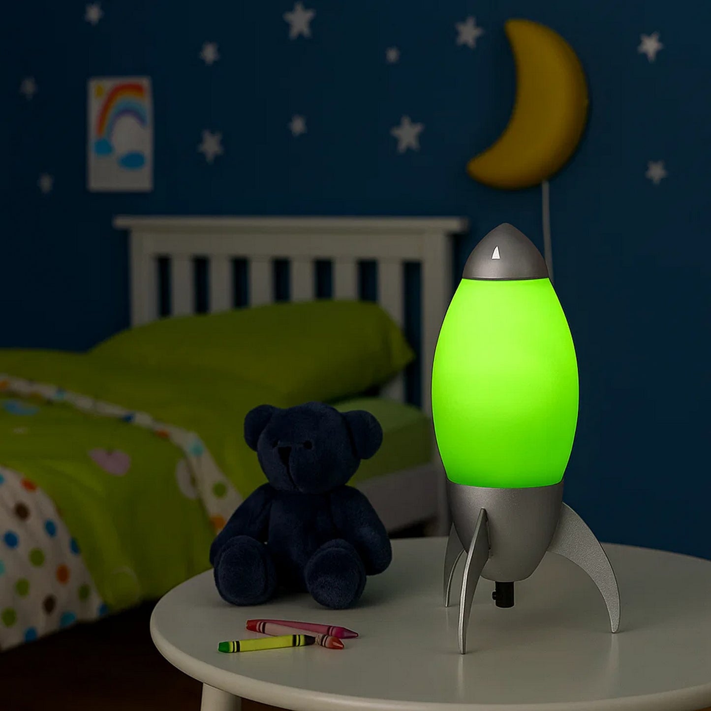 Kid Table Lamp | Rocket Design | Green