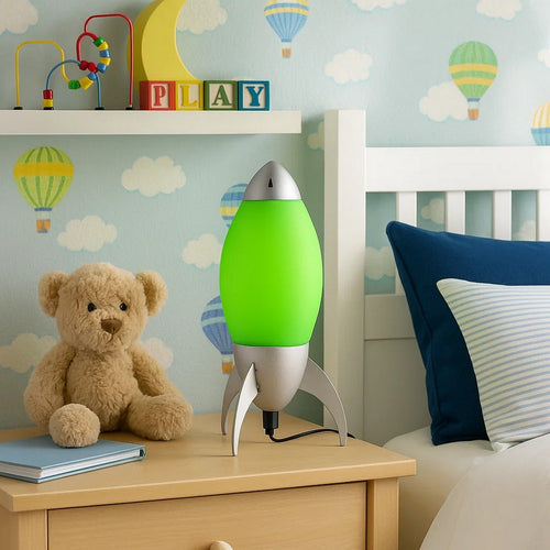 Kid Table Lamp | Rocket Design | Green