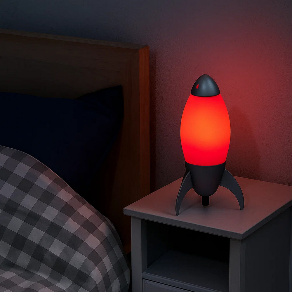 Kid Table Lamp | Rocket Design | Red