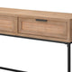 Console Table with Woven Rattan Front Drawers Brown BM241085