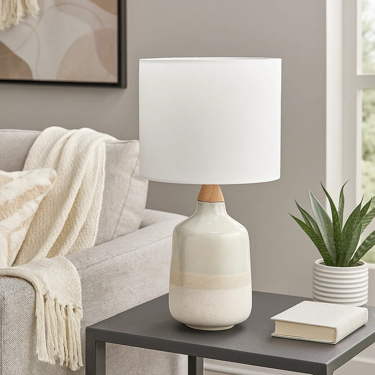 Table Lamp | Ceramic Bottle Shape Body | Cream