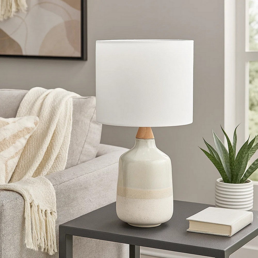 Table Lamp | Ceramic Bottle Shape Body | Cream
