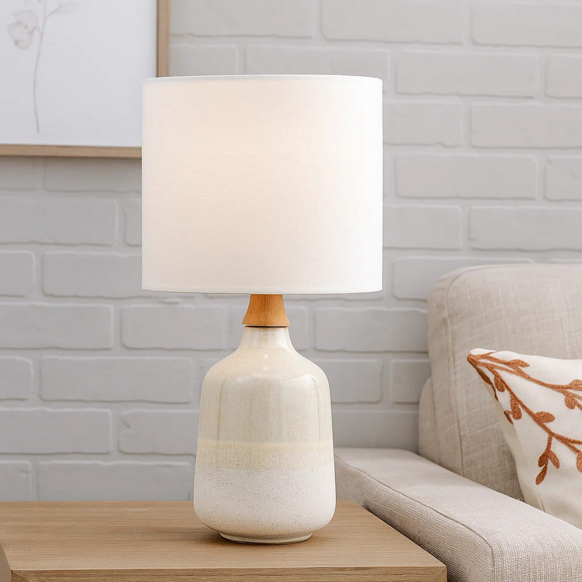 Table Lamp | Ceramic Bottle Shape Body | Cream