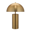 Table Lamp with Metal Umbrella Shade and Cylindrical Body, Brass By Casagear Home
