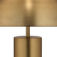 Table Lamp with Metal Umbrella Shade and Cylindrical Body Brass By Casagear Home BM241099