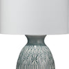 Table Lamp with Cut Out Geometric Pattern, Blue By Casagear Home