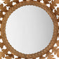 Mirror with Metal Frame and Leaf Design Brass and Silver By Casagear Home BM241109