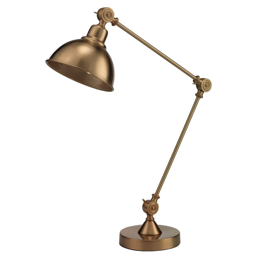 Table Lamp | Adjustable Tubular Metal Frame | Brass