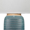 Table Lamp with Ribbed Ceramic Body and Fabric Shade, Blue By Casagear Home