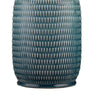 Table Lamp with Ribbed Ceramic Body and Fabric Shade, Blue By Casagear Home