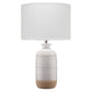 Table Lamp with Brushed Ceramic Body and Fabric Shade, Cream By Casagear Home