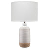 Table Lamp with Brushed Ceramic Body and Fabric Shade, Cream By Casagear Home