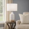 Table Lamp | Brushed Ceramic Body | Fabric Shade | Cream