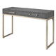 Console Table with Two Drawers and Metal Base, Gray