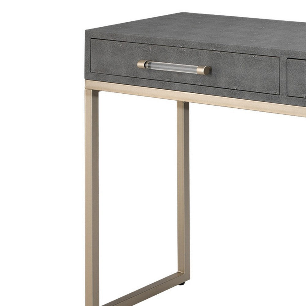 Console Table with Two Drawers and Metal Base Gray BM241136