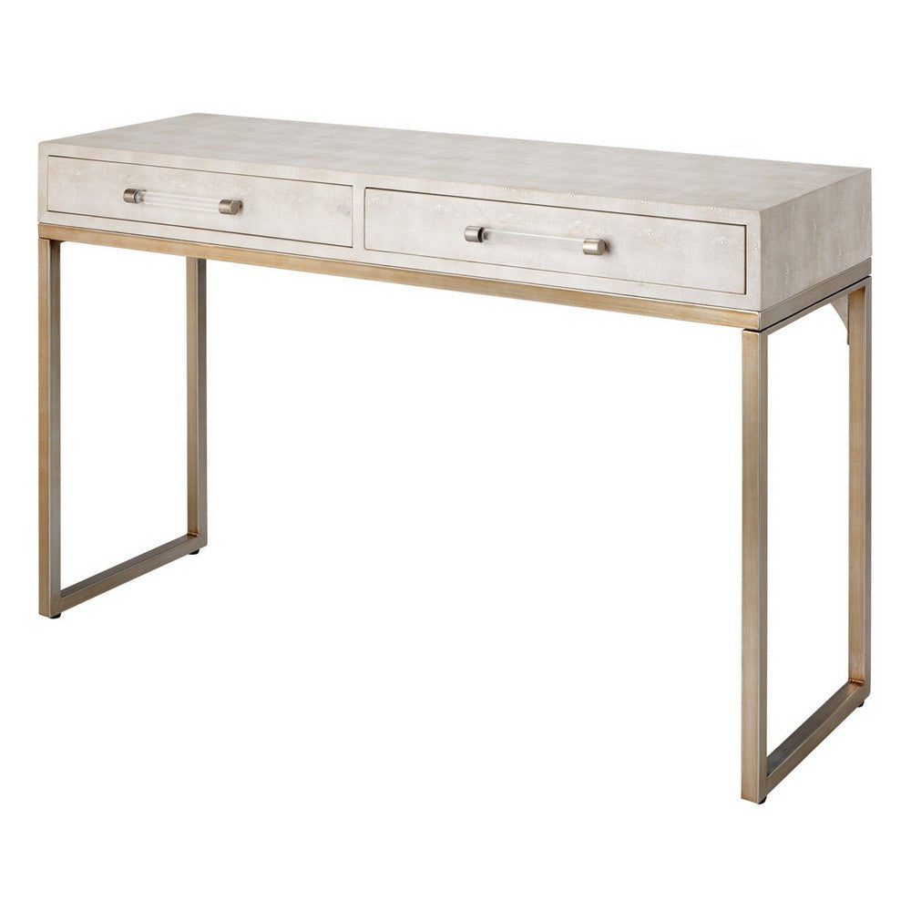 Console Table | 2 Drawers | Metal Base | White