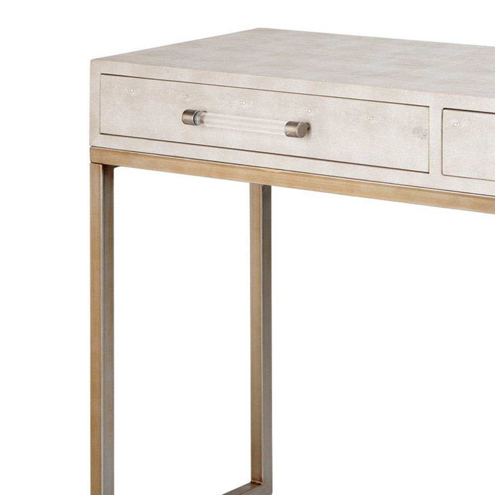 Console Table | 2 Drawers | Metal Base | White