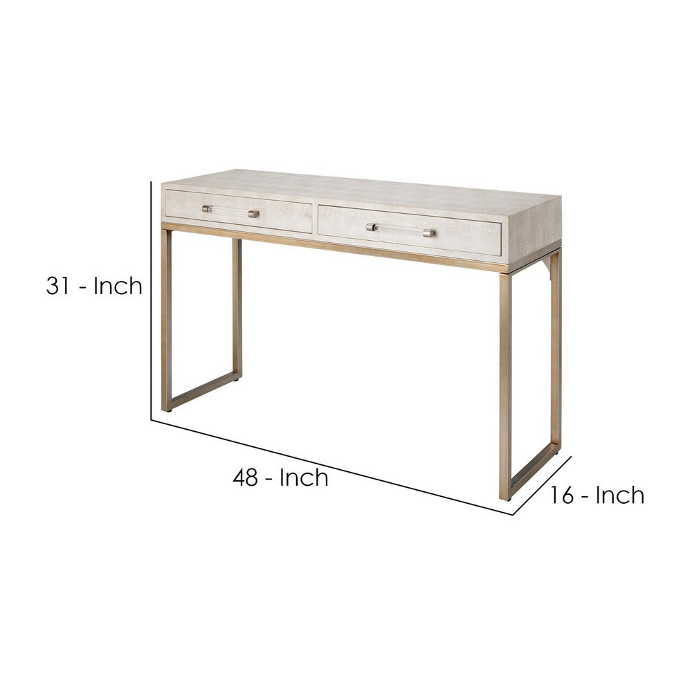 Console Table | 2 Drawers | Metal Base | White