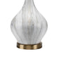 Table Lamp with Gourd Shaped Ceramic Body White and Brass By Casagear Home BM241155